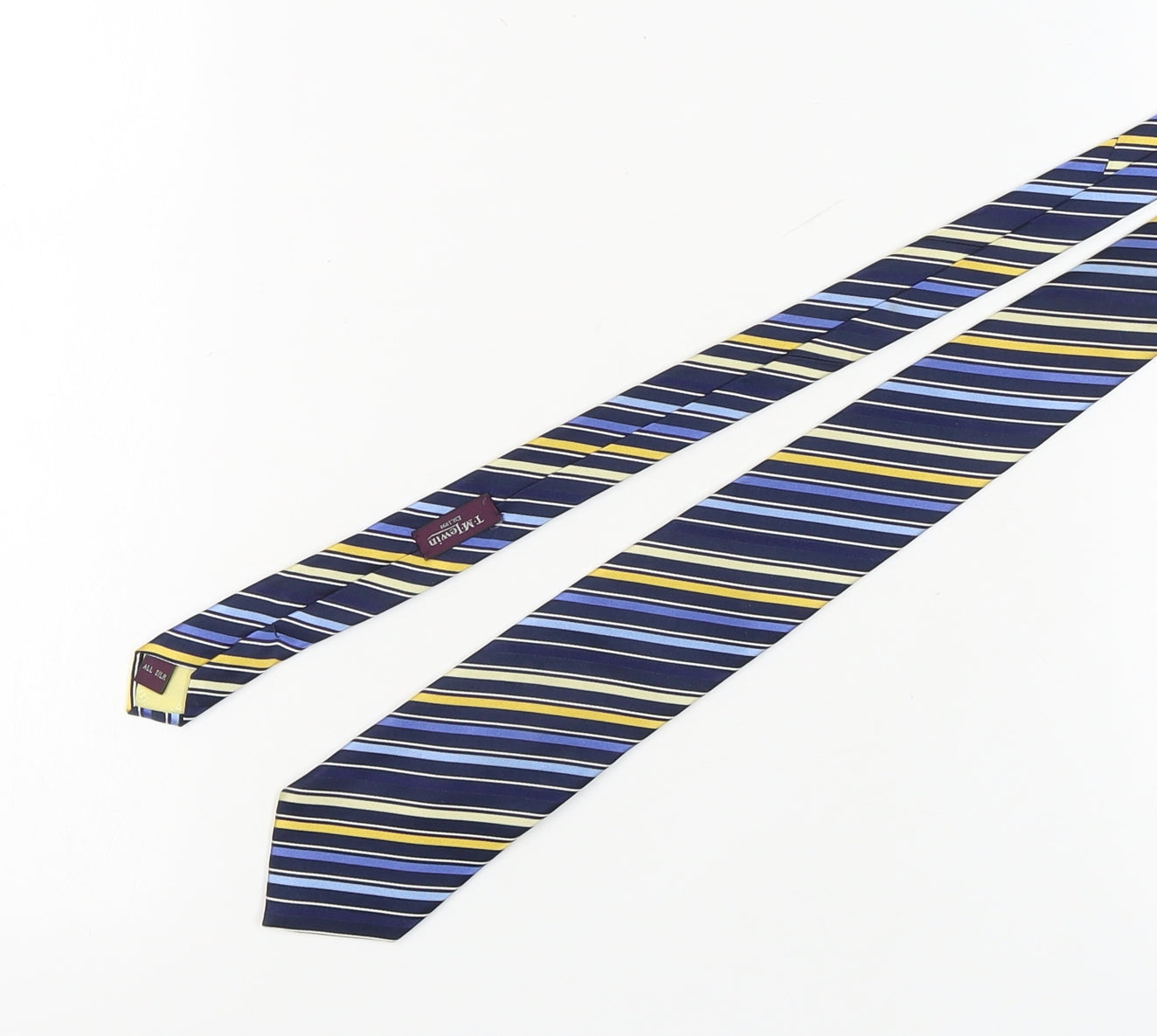 T.M.Lewin Men's Blue Striped Silk Tie