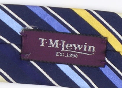 T.M.Lewin Men's Blue Striped Silk Tie