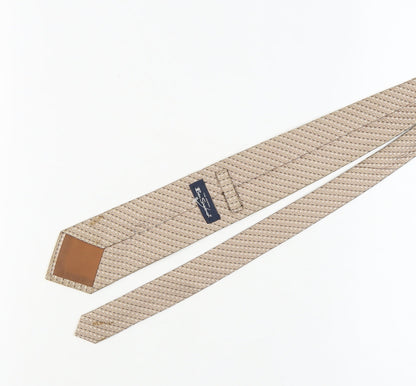 Mens Ben Sherman Beige Geometric 100% Silk  Tie