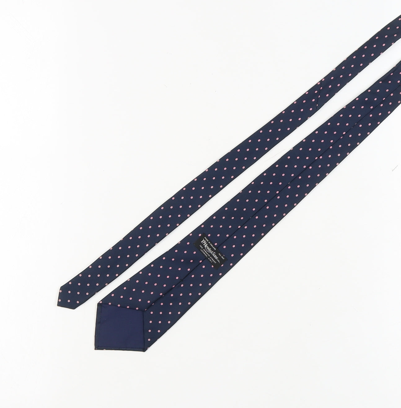 F T Lewin & Sons Mens Blue Silk Polka Dot Tie