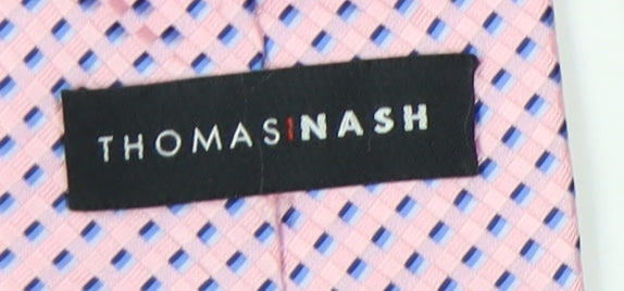 Thomas Nash Men's Pink Geometric Polyester Tie One Size