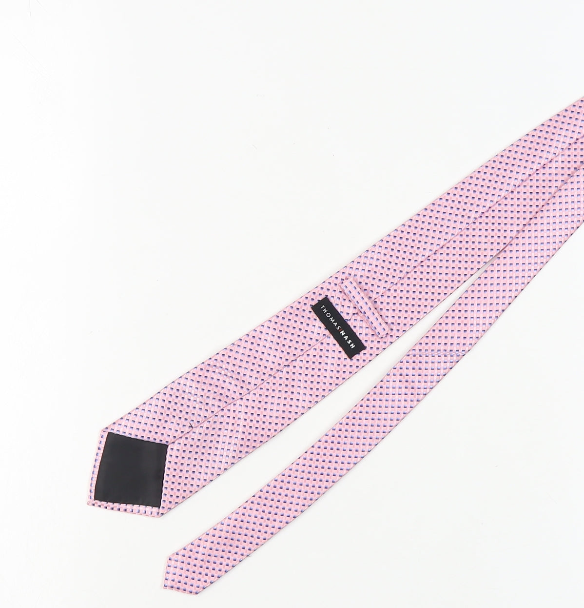Thomas Nash Men's Pink Geometric Polyester Tie One Size