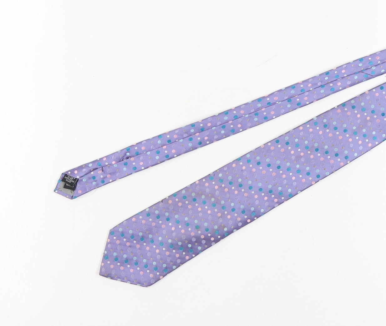 Ted Baker Men's Purple Polka Dot Silk Designer Tie