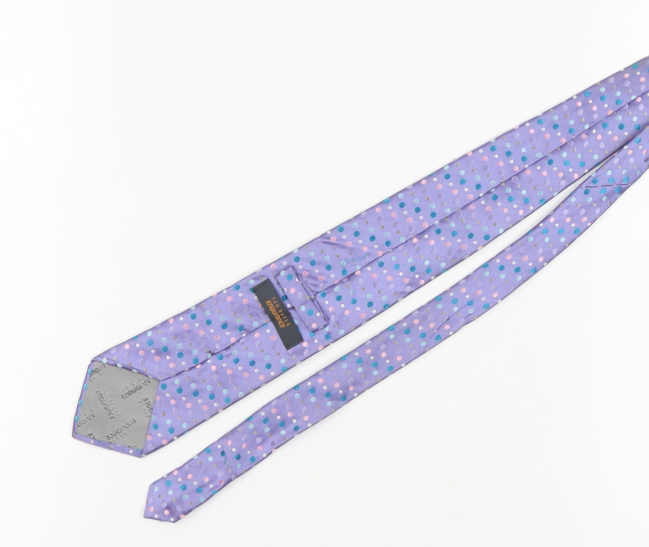 Ted Baker Men's Purple Polka Dot Silk Designer Tie