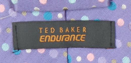 Ted Baker Men's Purple Polka Dot Silk Designer Tie