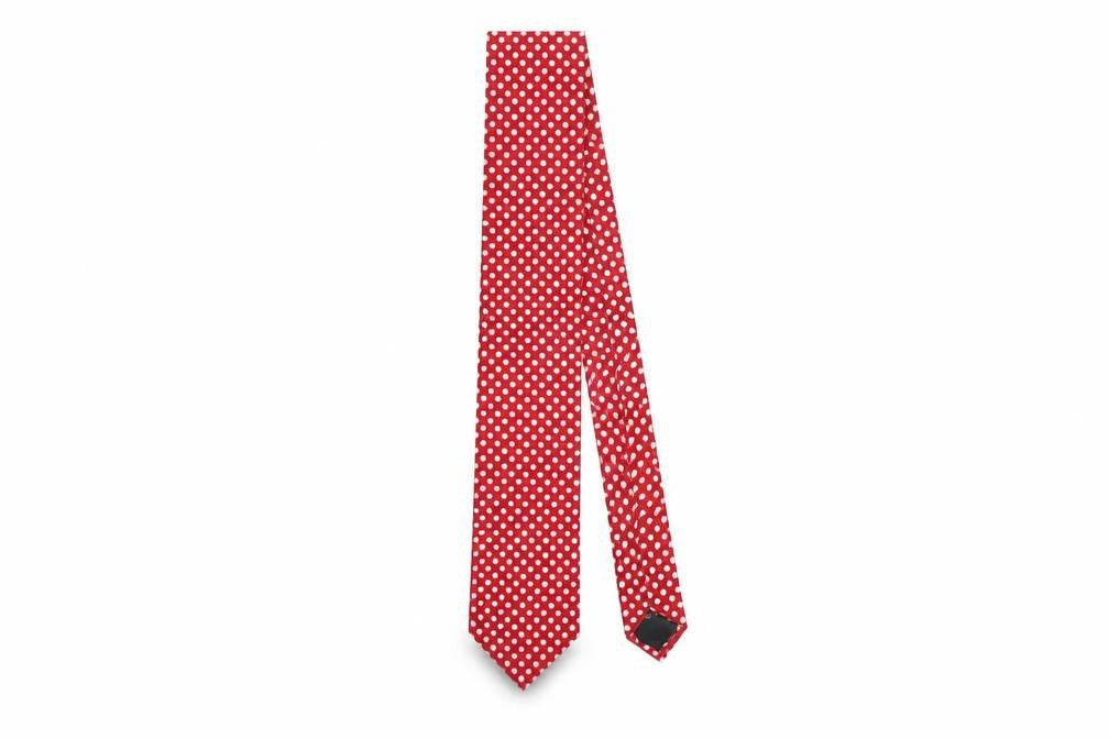 Mens Jasper Conran Red Polka Dot 100% Silk  Tie