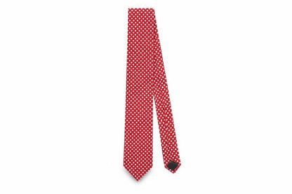 Mens Jasper Conran Red Polka Dot 100% Silk  Tie