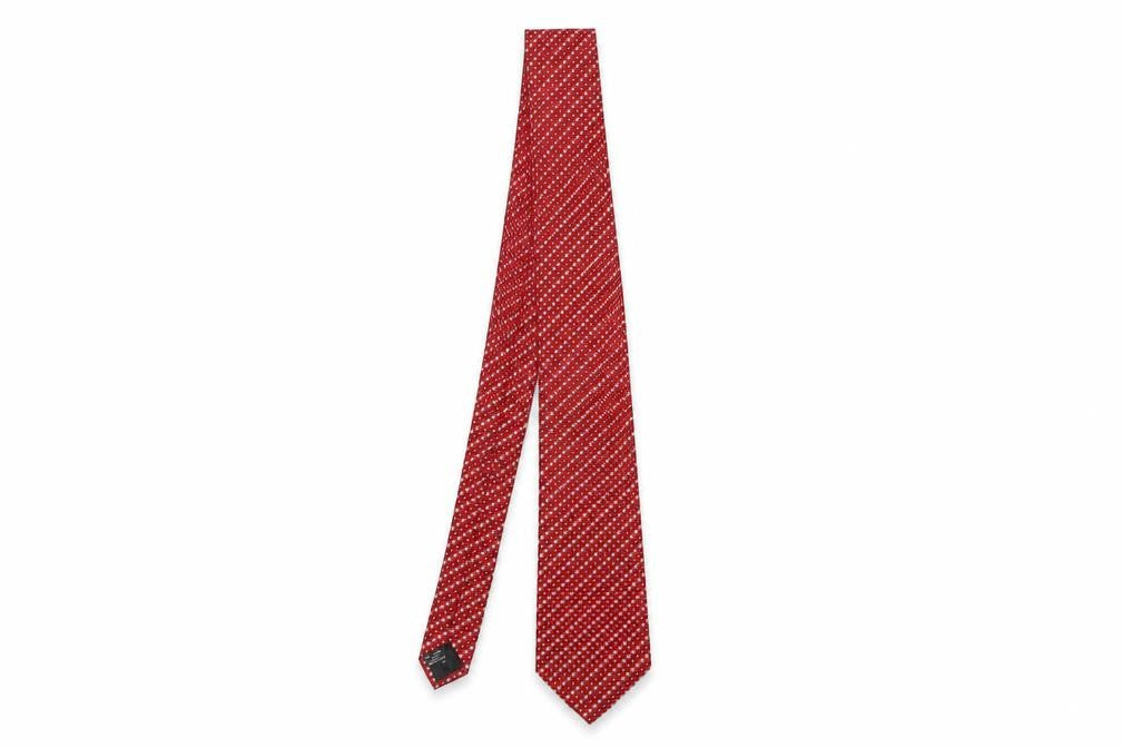 Mens Van Heusen Red Polka Dot 100% Silk  Tie