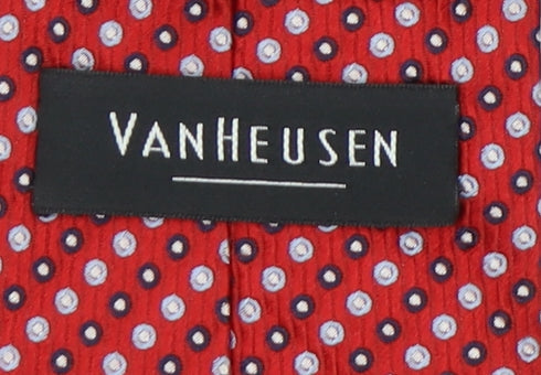 Van Heusen Men's Red Silk Polka Dot Tie