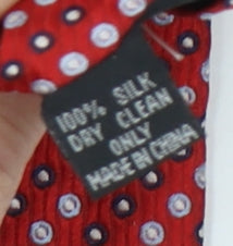 Van Heusen Men's Red Silk Polka Dot Tie