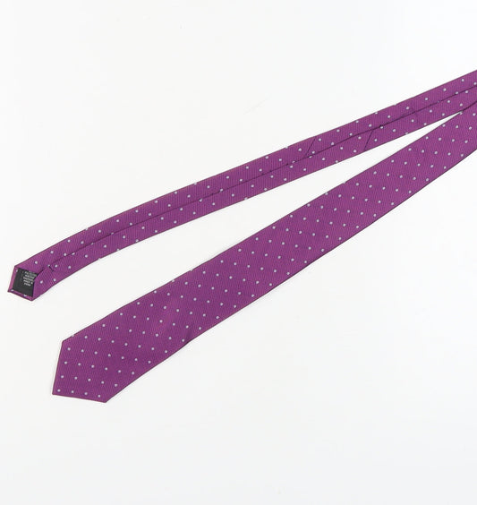 Thomas Nash Men's Slim Purple Polka Dot Tie - Excellent Condition