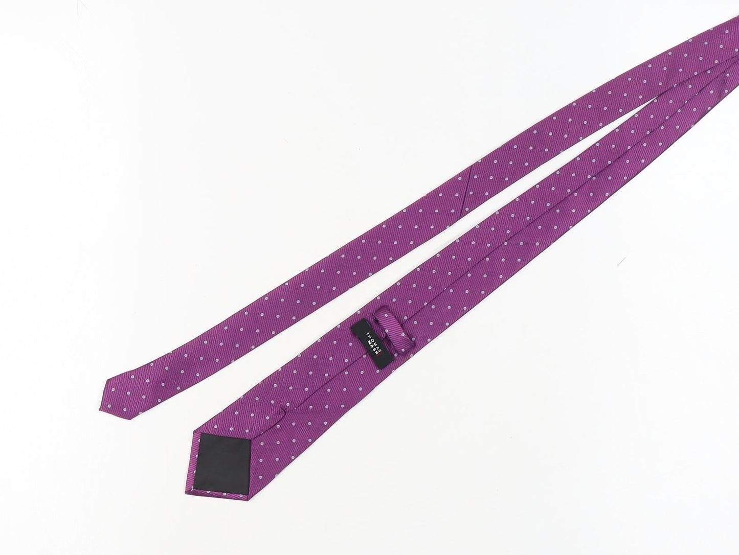 Thomas Nash Men's Slim Purple Polka Dot Tie - Excellent Condition