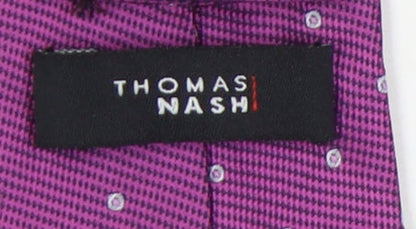 Thomas Nash Men's Slim Purple Polka Dot Tie - Excellent Condition