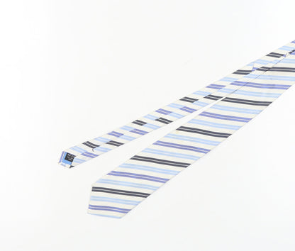Dehavilland Men's Blue Striped Silk Tie