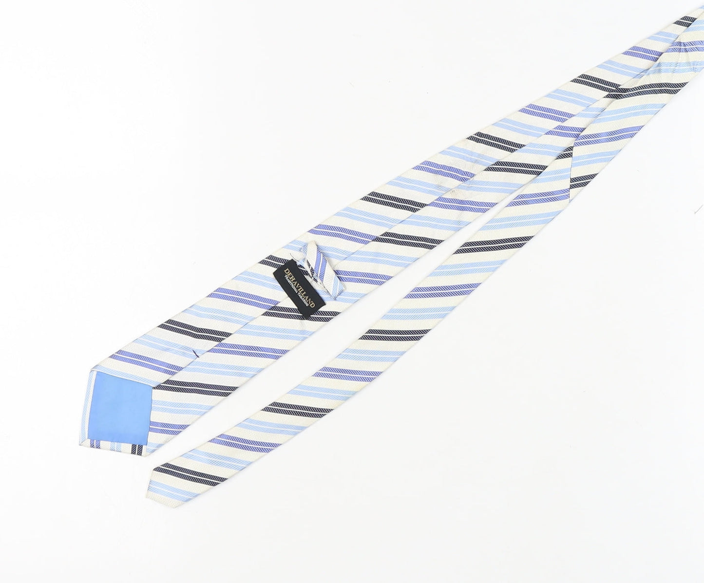 Dehavilland Men's Blue Striped Silk Tie