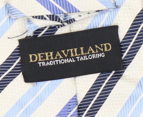 Dehavilland Men's Blue Striped Silk Tie