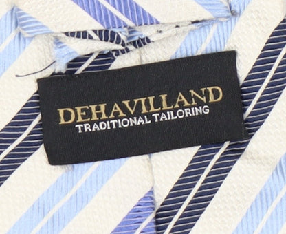 Dehavilland Men's Blue Striped Silk Tie