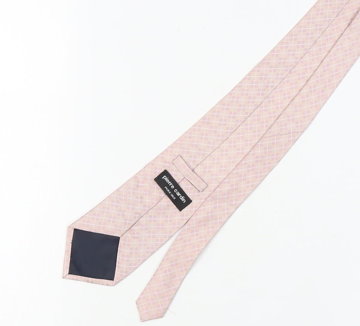 Pierre Cardin Pink Check Silk Men's Tie One Size