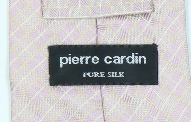 Pierre Cardin Pink Check Silk Men's Tie One Size