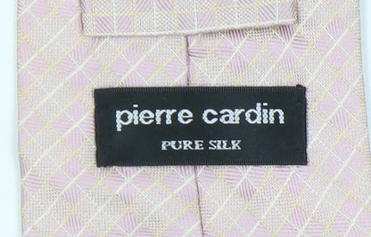 Pierre Cardin Pink Check Silk Men's Tie One Size