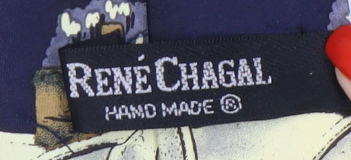 René Chagal Men's Multicoloured Silk Tie, Geometric Pattern