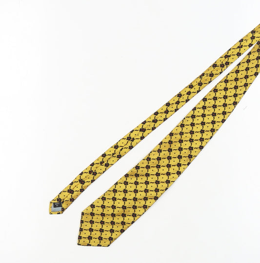 Pierre Cardin Men's Yellow Geometric Silk Tie