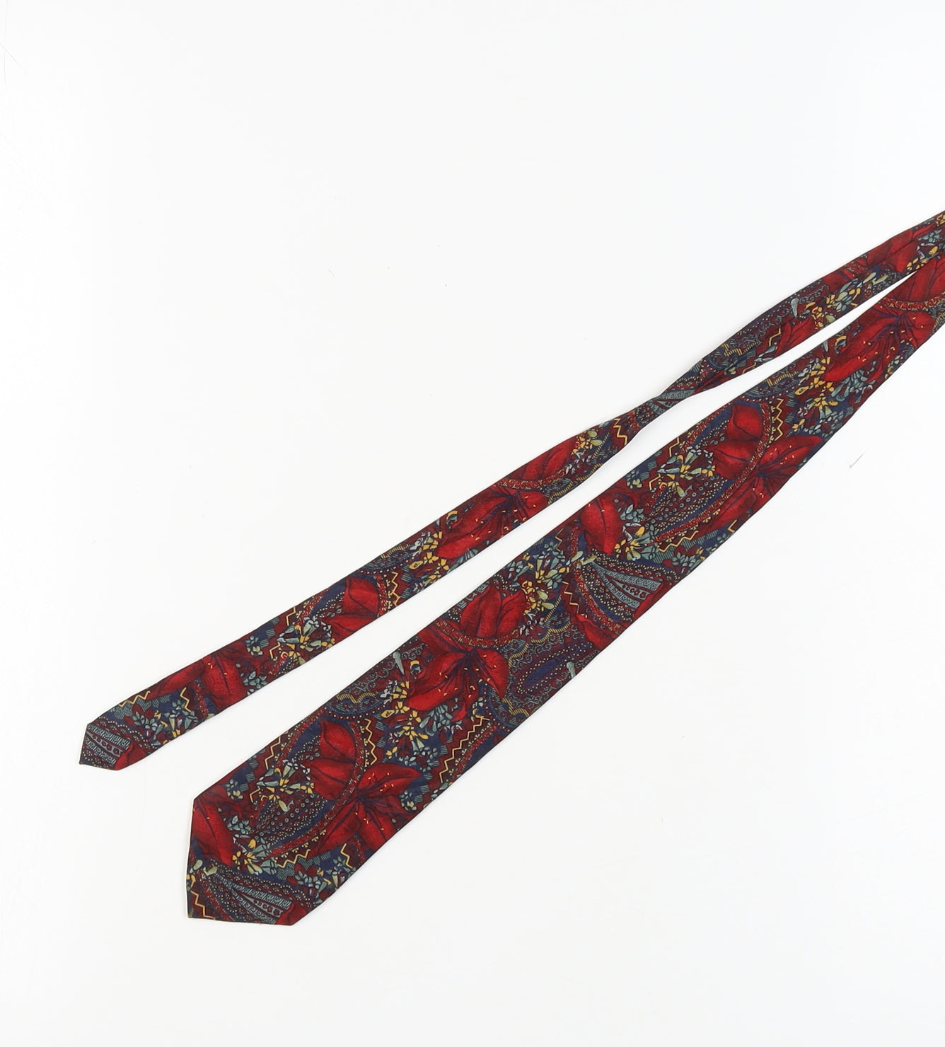 Mens Cecil Gee Red Floral 100% Silk  Tie