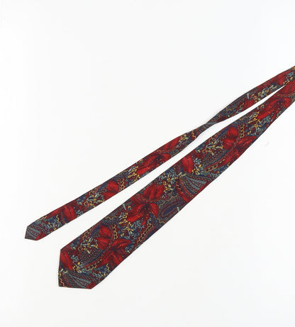 Mens Cecil Gee Red Floral 100% Silk  Tie
