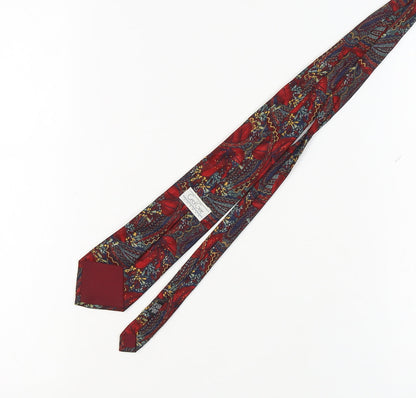 Mens Cecil Gee Red Floral 100% Silk  Tie