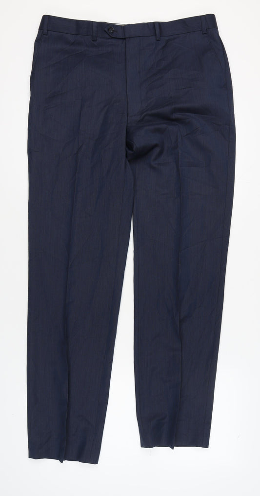 Marks and Spencer Men's Blue Dress Pants, Size 38