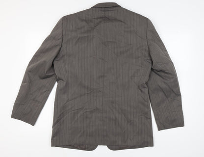 Zantos Men's Brown Grey Striped Blazer, Size 40, Jacket Style