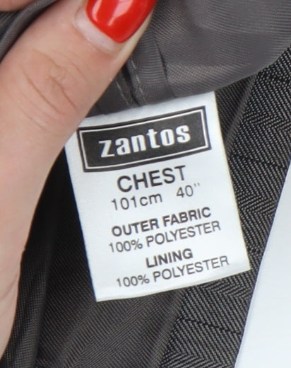 Zantos Men's Brown Grey Striped Blazer, Size 40, Jacket Style
