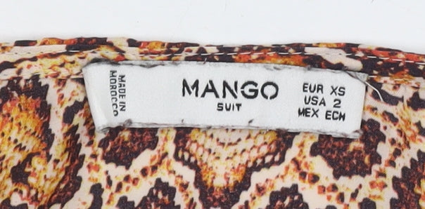 Womens UK Size XS Mango Multicoloured Basic Blouse