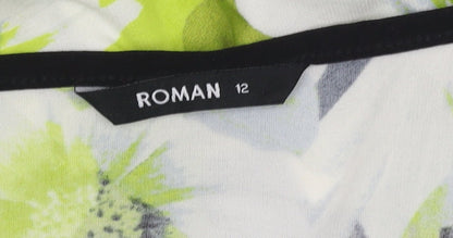 Womens UK Size 12 Roman Multicoloured Basic Blouse