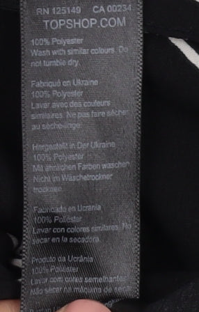Womens UK Size 8 Topshop Black Basic Button-Up