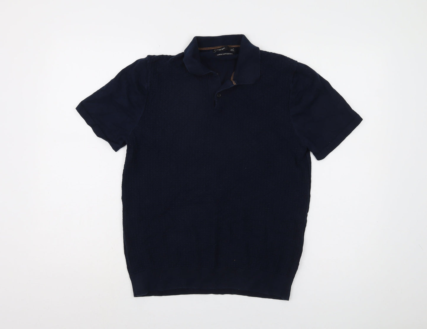 Marks and Spencer Men's Blue Polo Shirt M