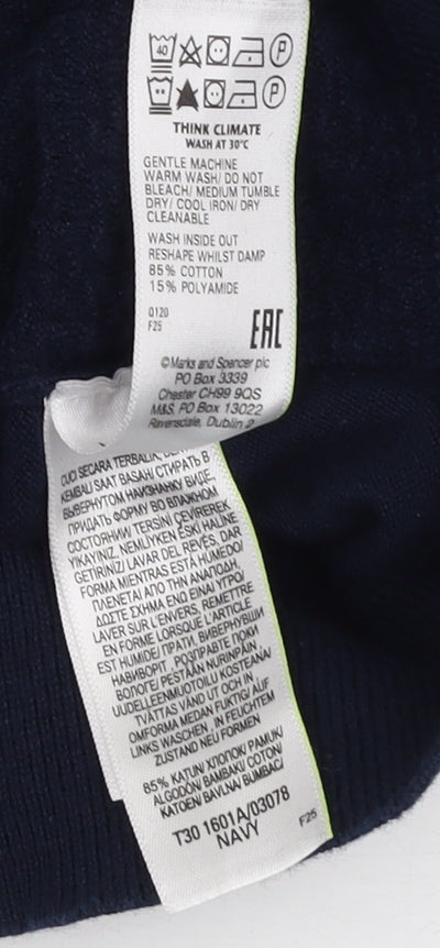 Marks and Spencer Men's Blue Polo Shirt M