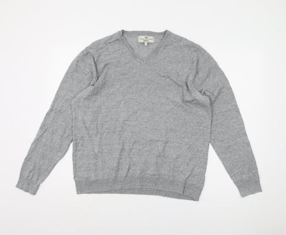 Next Men's Grey Pullover Jumper, L, V-Neck