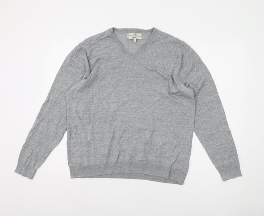 Next Men's Grey Pullover Jumper, L, V-Neck