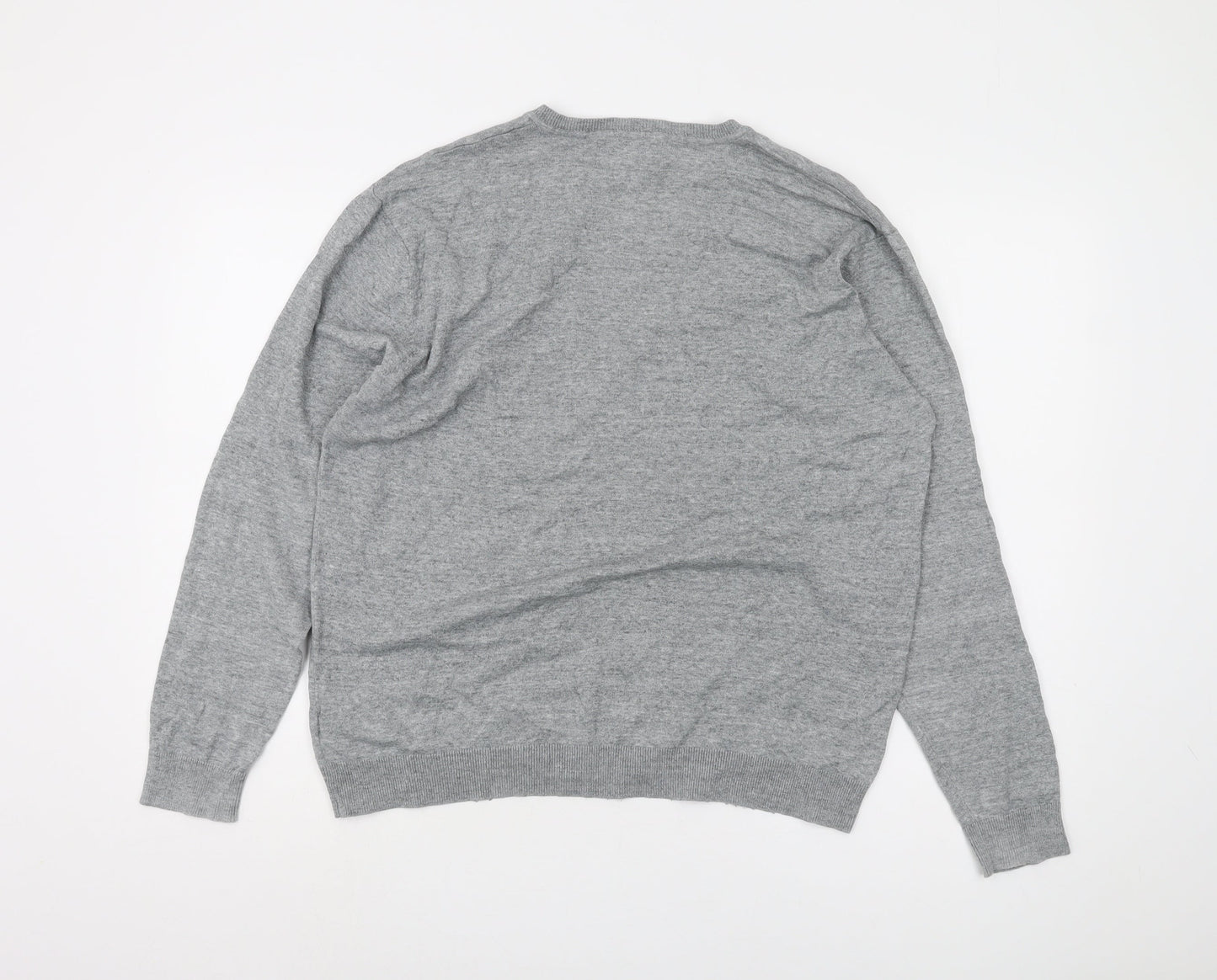 Next Men's Grey Pullover Jumper, L, V-Neck