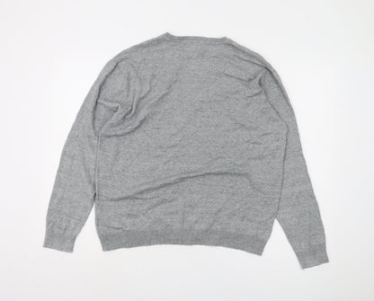 Next Men's Grey Pullover Jumper, L, V-Neck