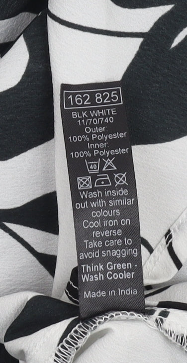 M&Co Women's Black Floral Sleeveless Tunic, Size 14