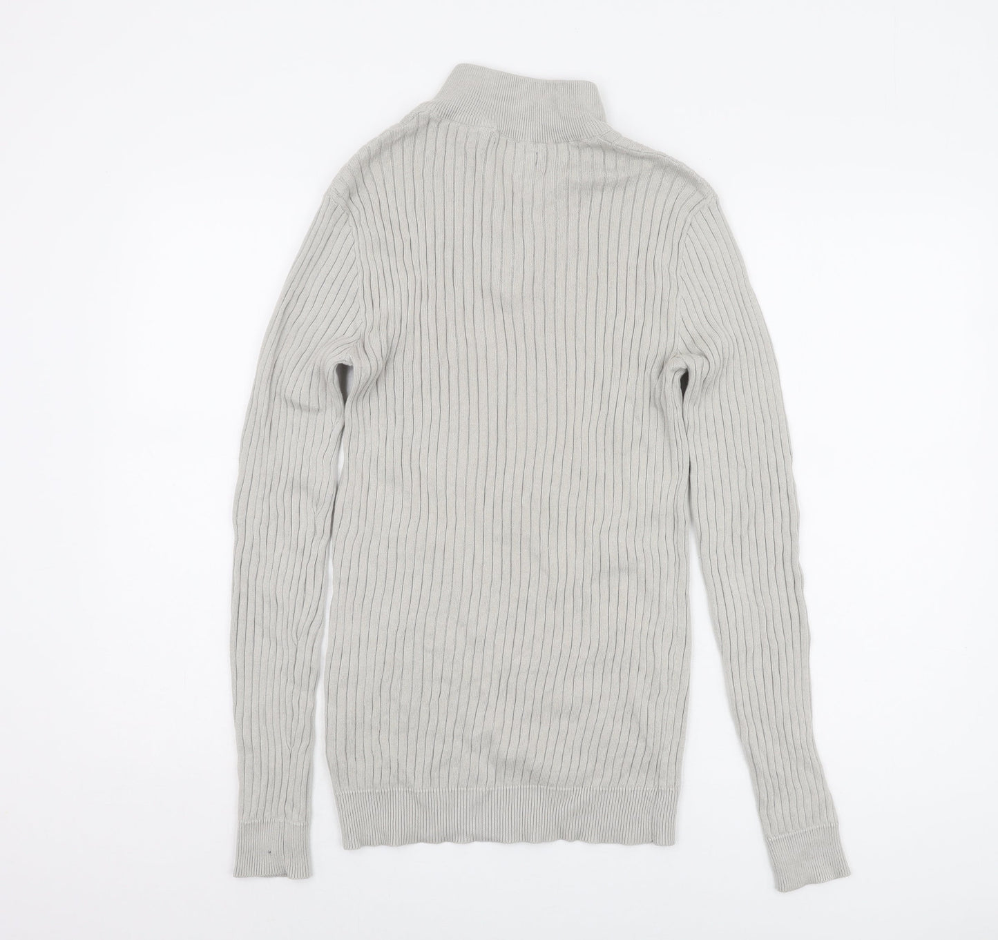 Brave Soul Men's Grey High Neck Jumper, Size S