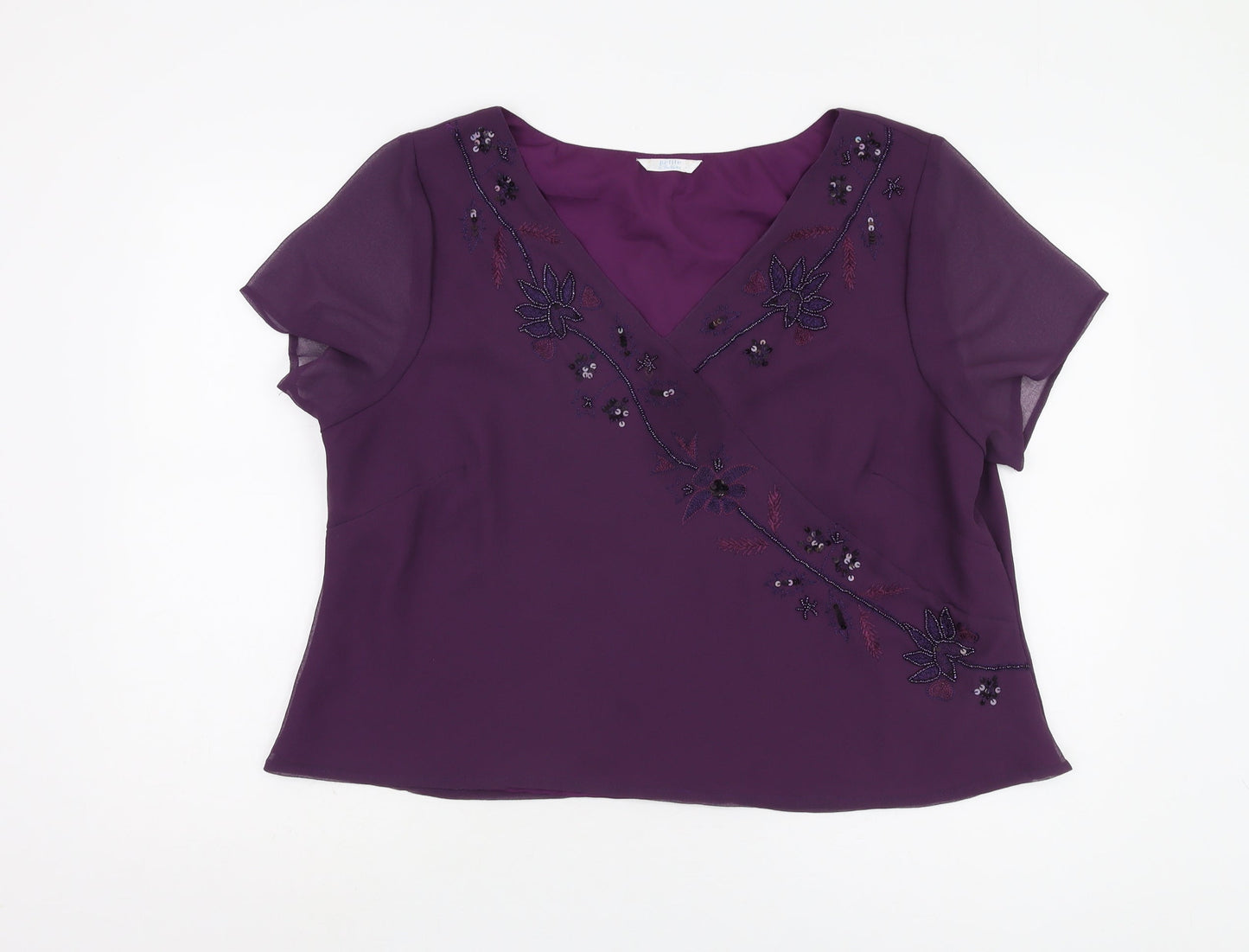 Womens UK Size 20 Berkertex Purple Basic Blouse