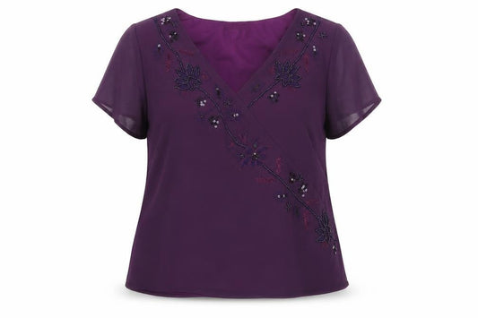Womens UK Size 20 Berkertex Purple Basic Blouse