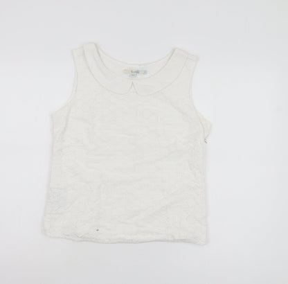 Boden Women’s White Collared Sleeveless Blouse Size 12