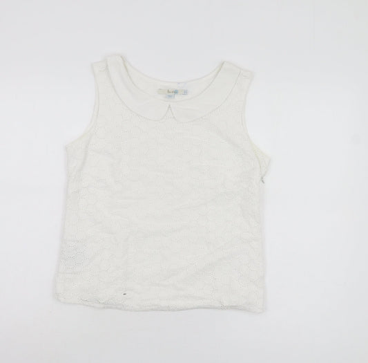 Boden Women’s White Collared Sleeveless Blouse Size 12