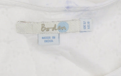 Boden Women’s White Collared Sleeveless Blouse Size 12