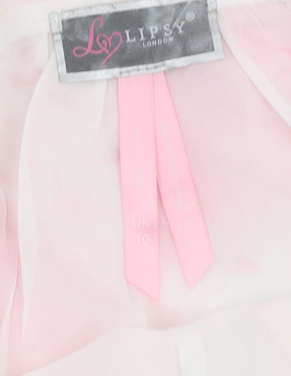 Womens UK Size 10 Lipsy Pink Basic Blouse