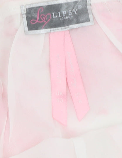 Womens UK Size 10 Lipsy Pink Basic Blouse